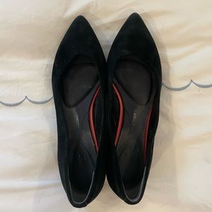 Black Suede Rockport Flats Size 8.5